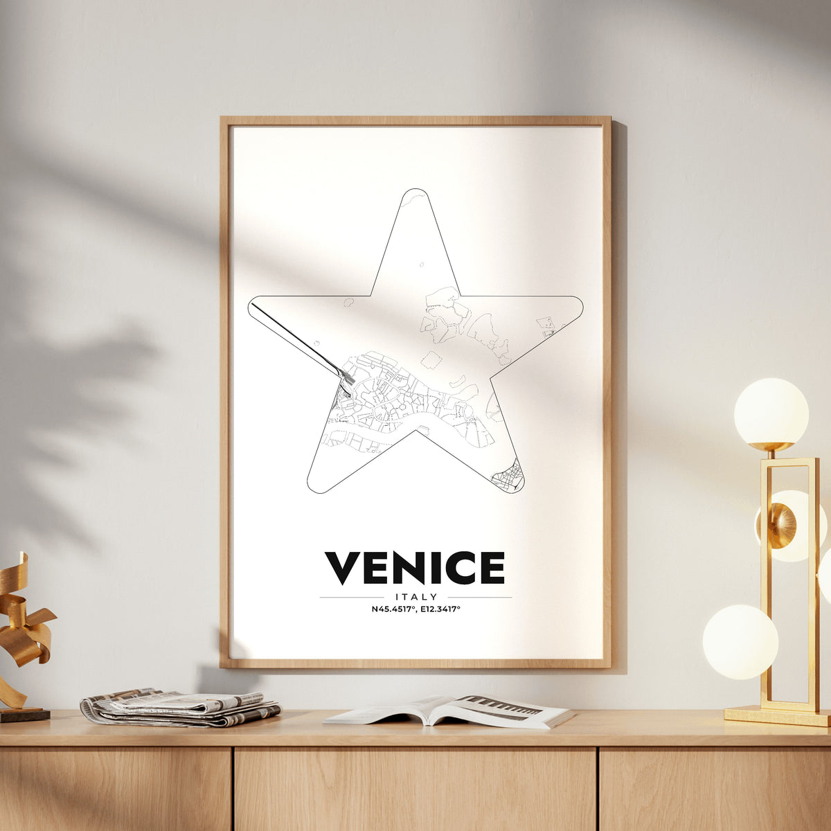 Venice Star Map Poster