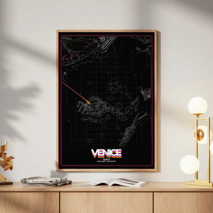 Venice Retro Map Poster