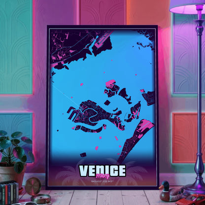 Venice GTA Map Poster