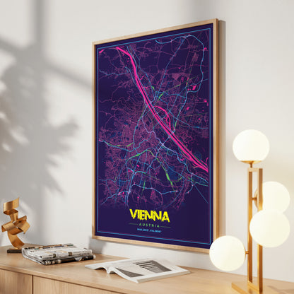 Vienna Cyberpunk Map Poster