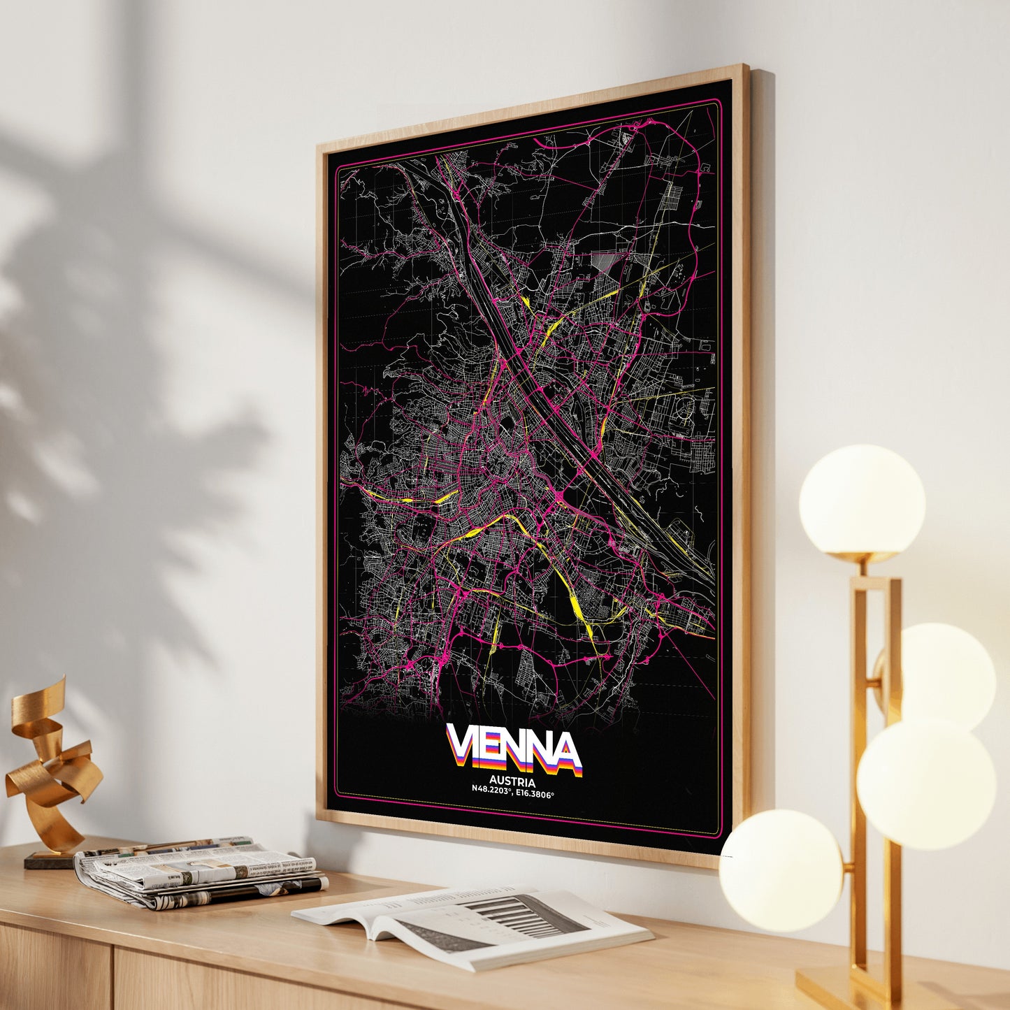 Vienna Retro Map Poster