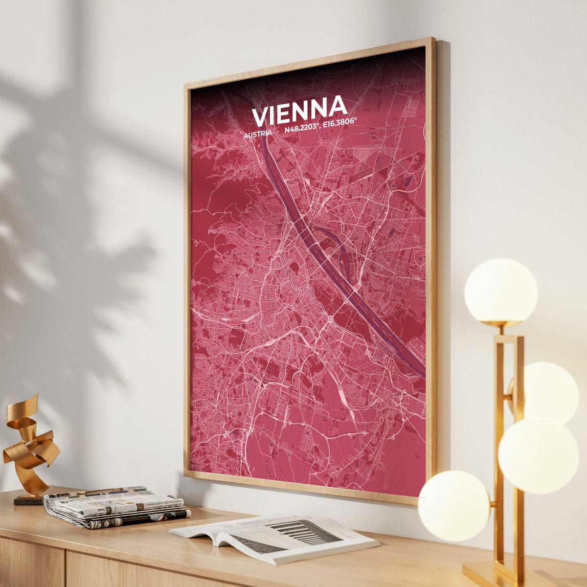 Vienna Scarlet Map Poster
