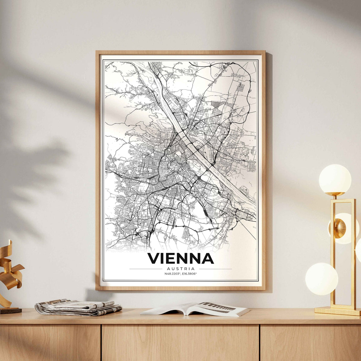 Vienna Modern Map Poster