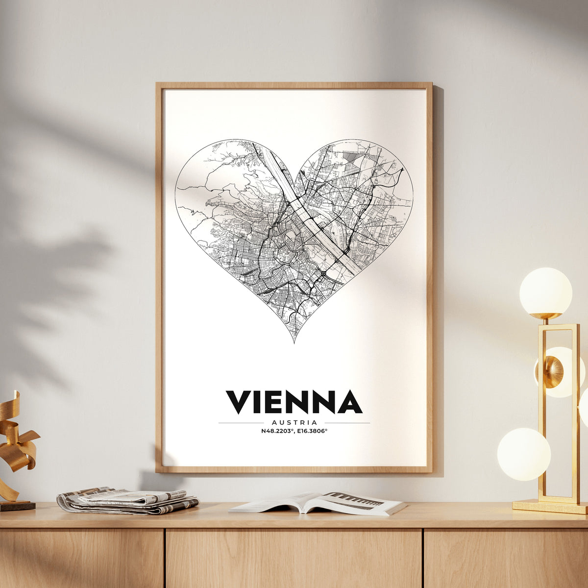 Vienna Heart Map Poster