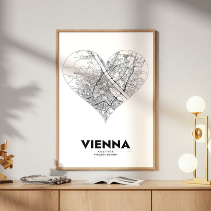 Vienna Heart Map Poster