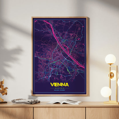 Vienna Cyberpunk Map Poster