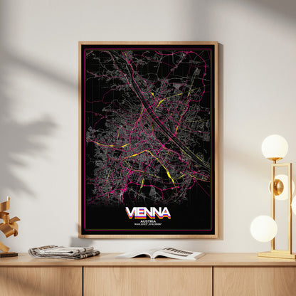 Vienna Retro Map Poster