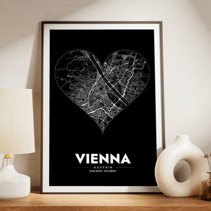 Vienna Heart Map Poster