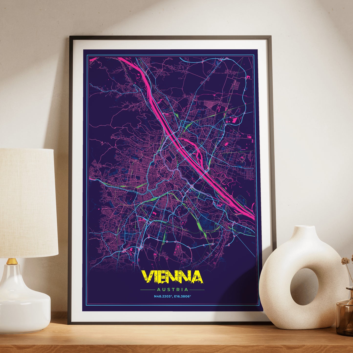 Vienna Cyberpunk Map Poster