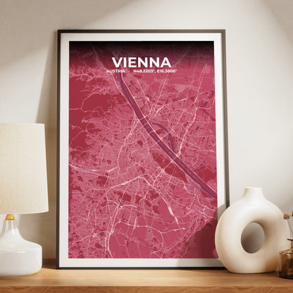 Vienna Scarlet Map Poster
