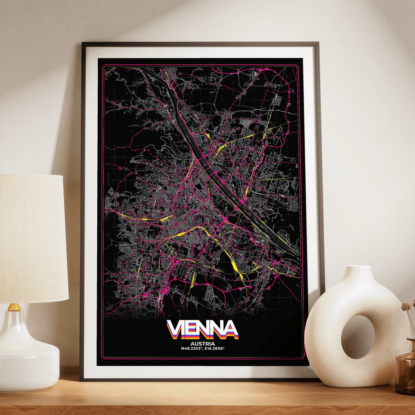 Vienna Retro Map Poster