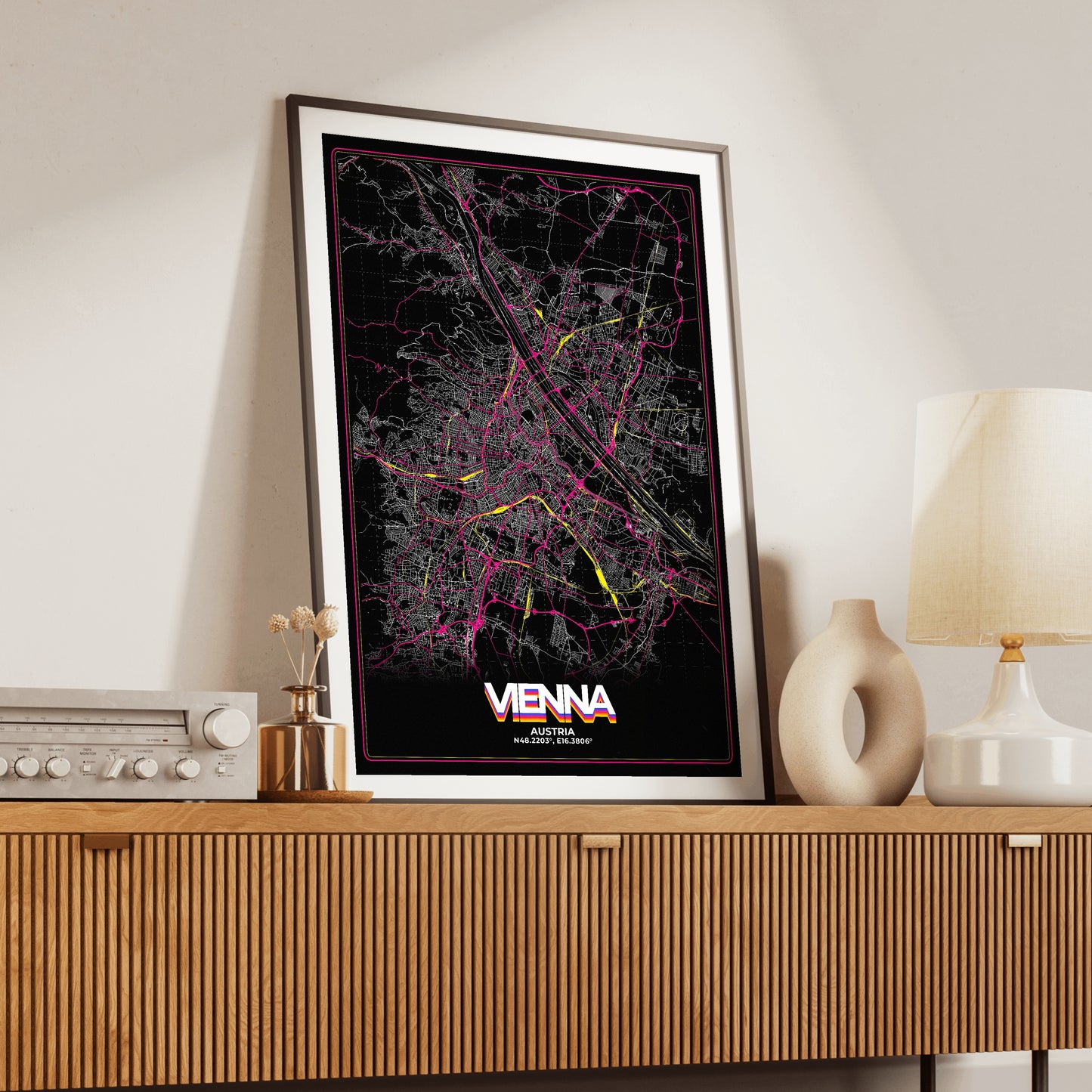 Vienna Retro Map Poster