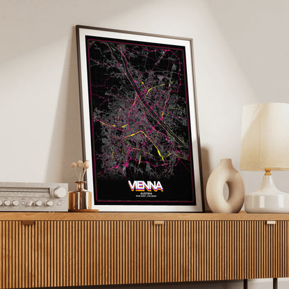 Vienna Retro Map Poster