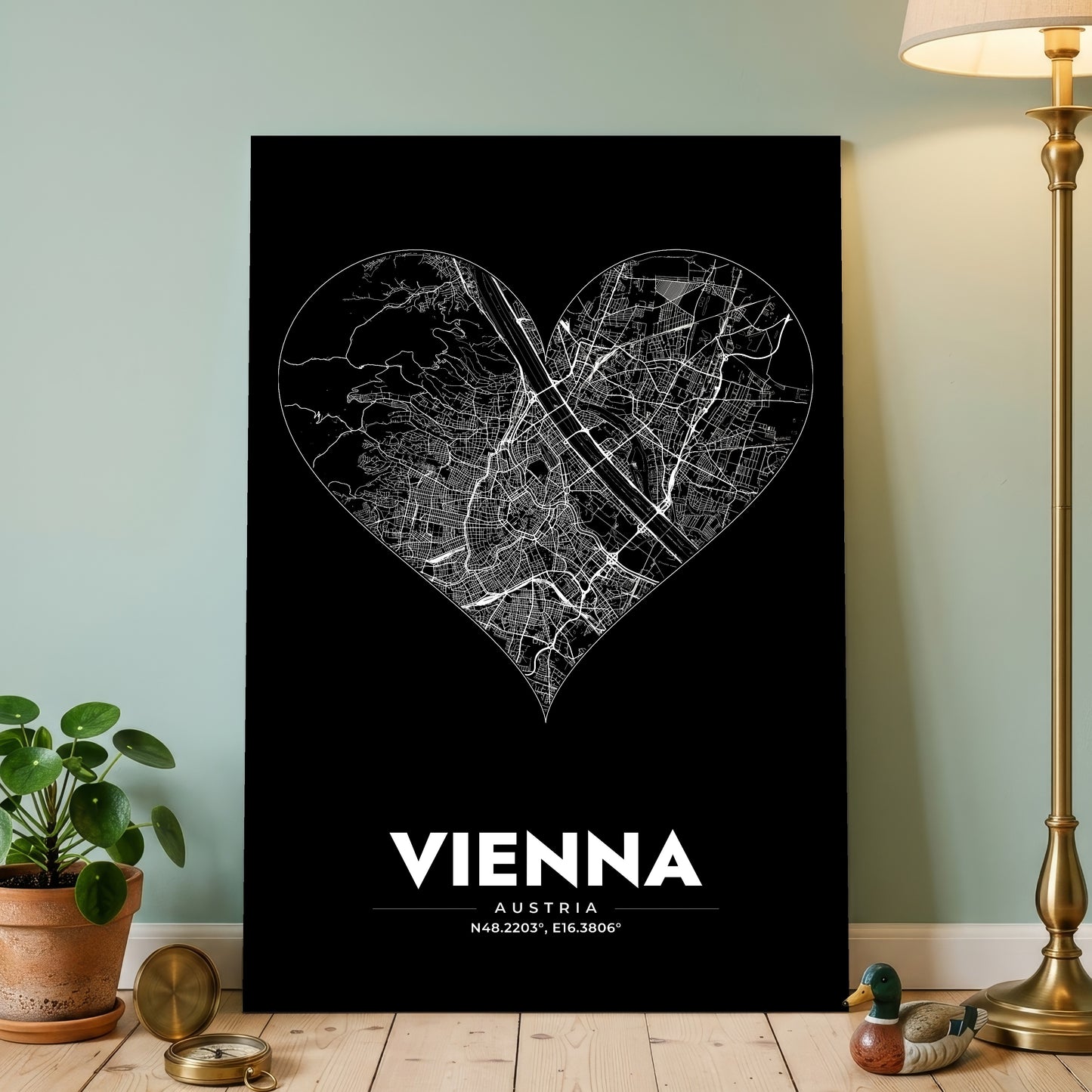 Vienna Heart Map Poster
