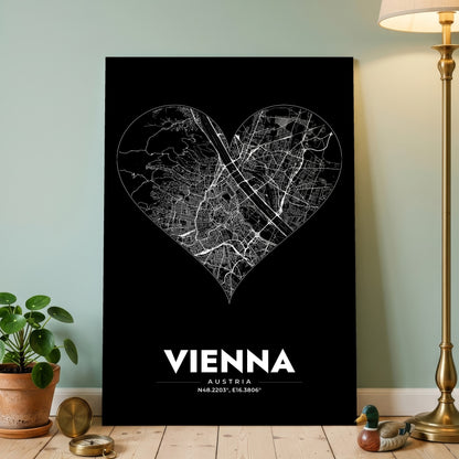 Vienna Heart Map Poster