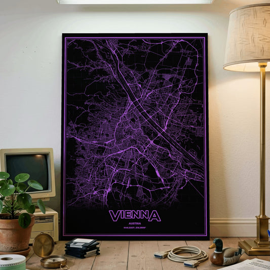 Vienna Phosphor Map Poster - EGA Violet
