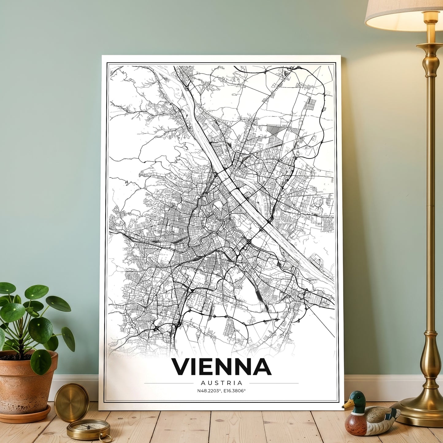 Vienna Modern Map Poster
