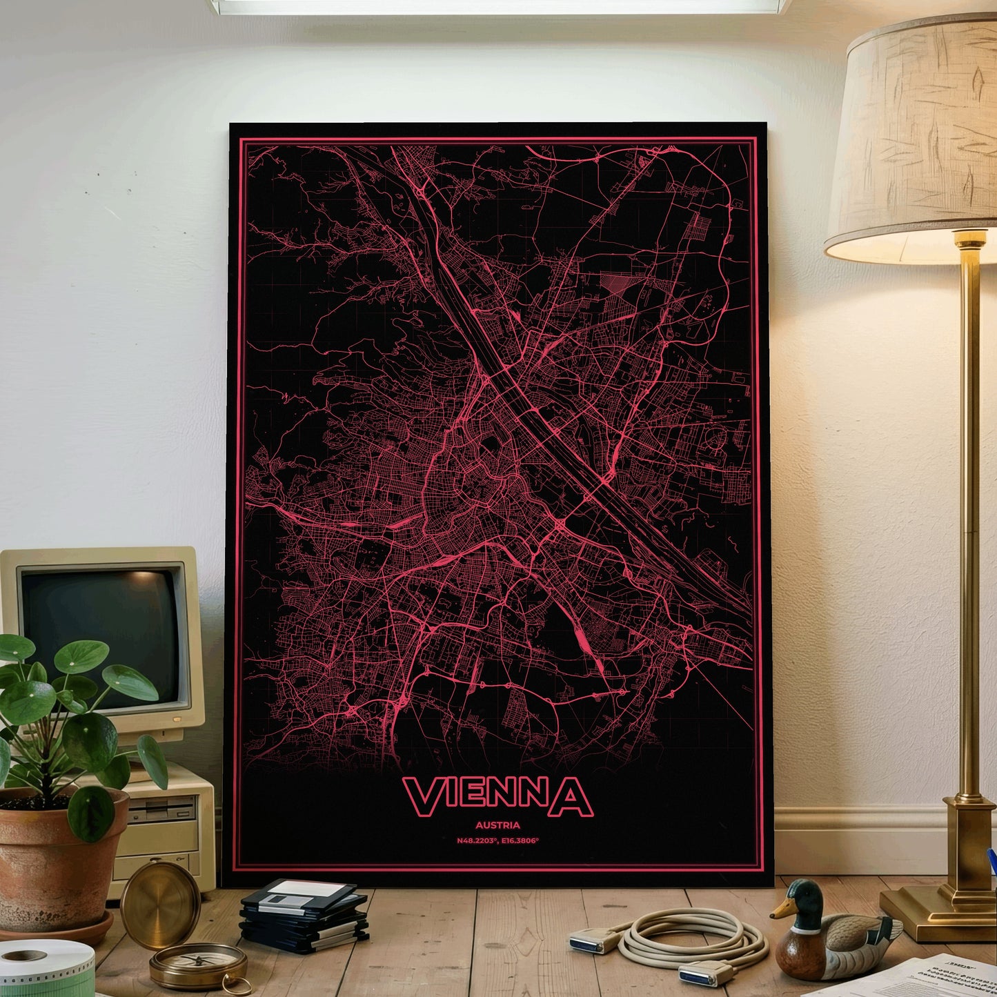 Vienna Phosphor Map Poster - System Alert