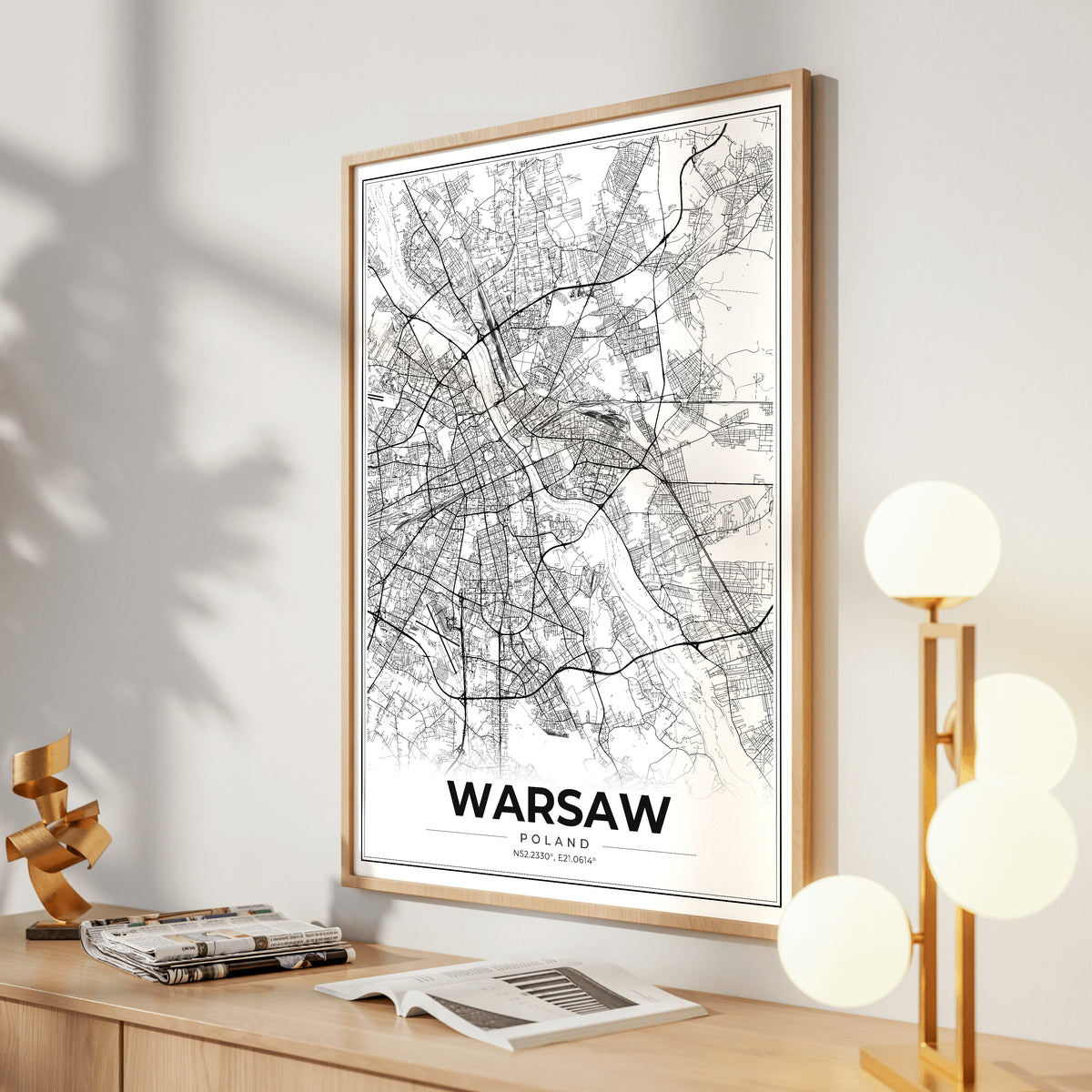 Warsaw Modern Map Poster
