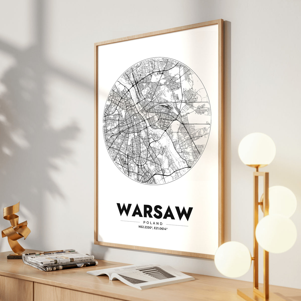 Warsaw Spot Map Poster