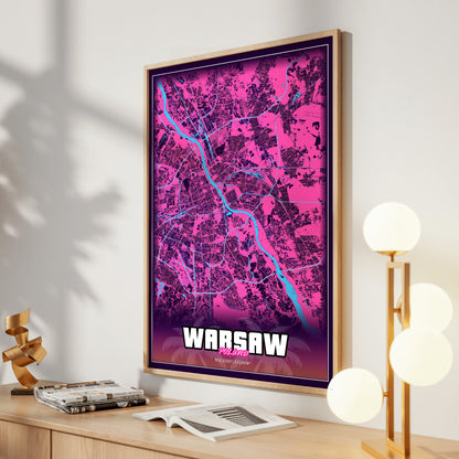 Warsaw GTA Map Poster