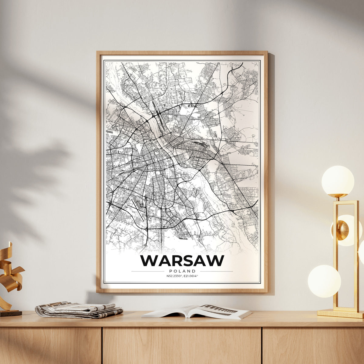 Warsaw Modern Map Poster