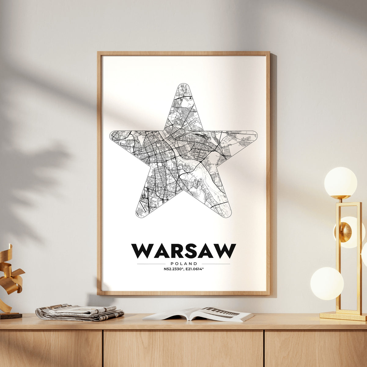 Warsaw Star Map Poster