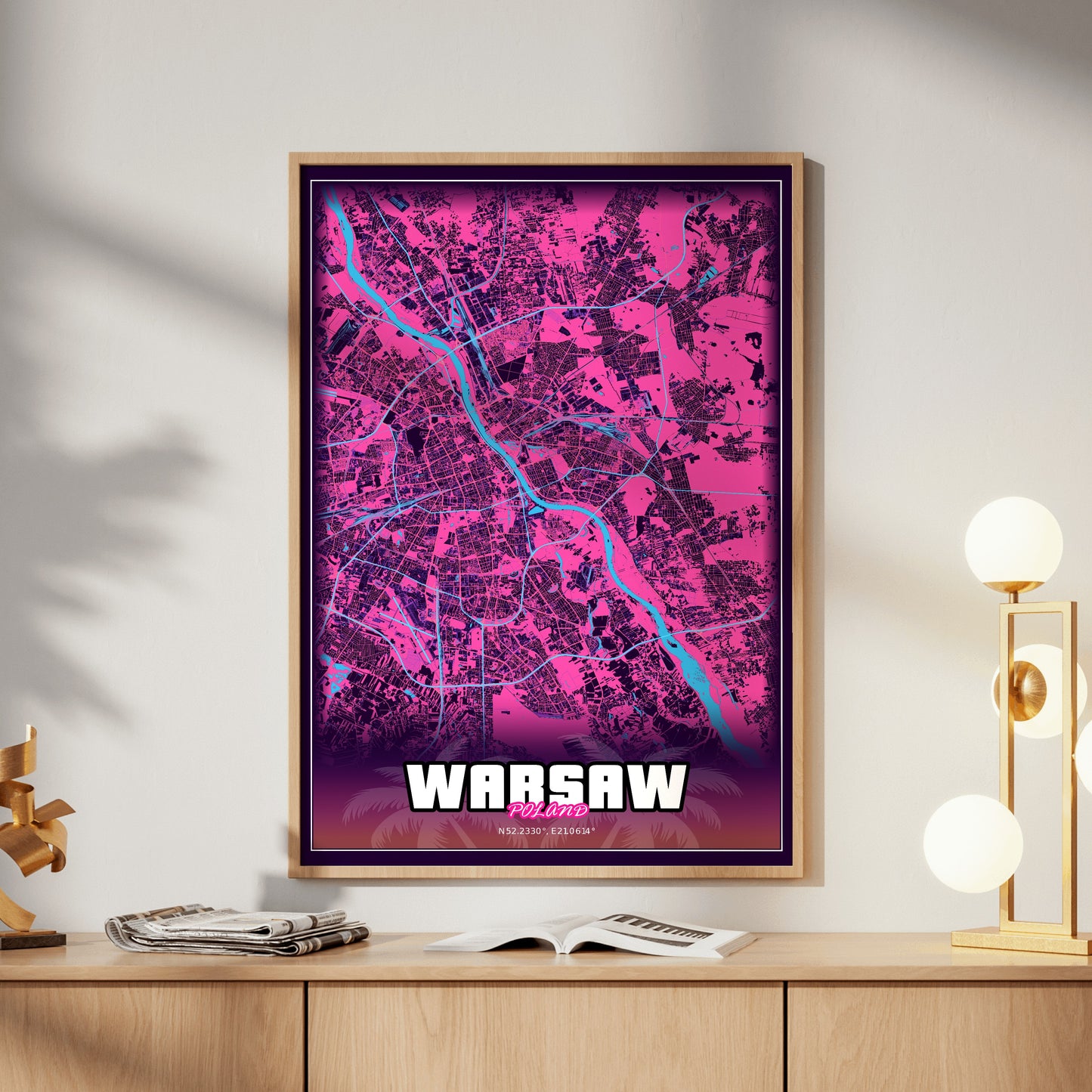 Warsaw GTA Map Poster