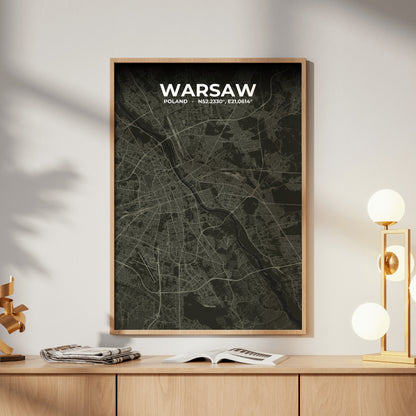 Warsaw Sable Map Poster