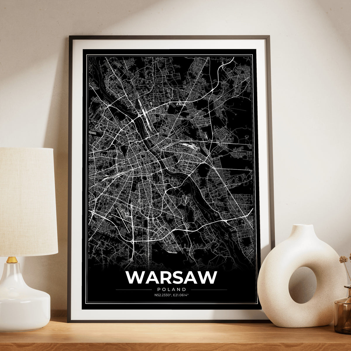 Warsaw Modern Map Poster