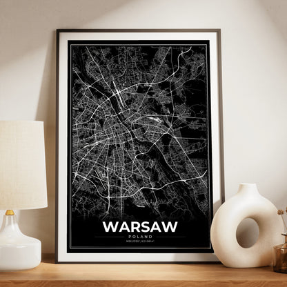 Warsaw Modern Map Poster
