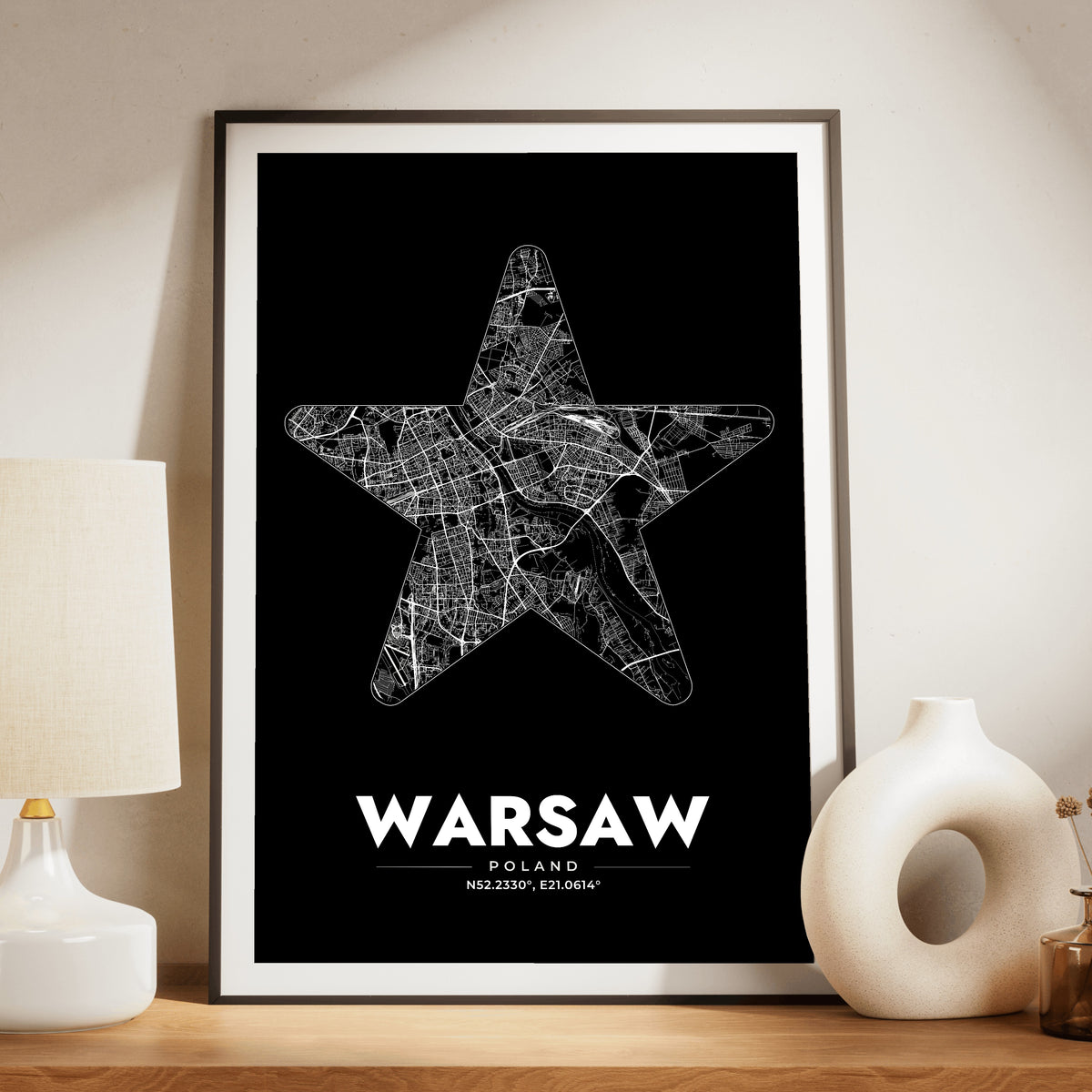Warsaw Star Map Poster