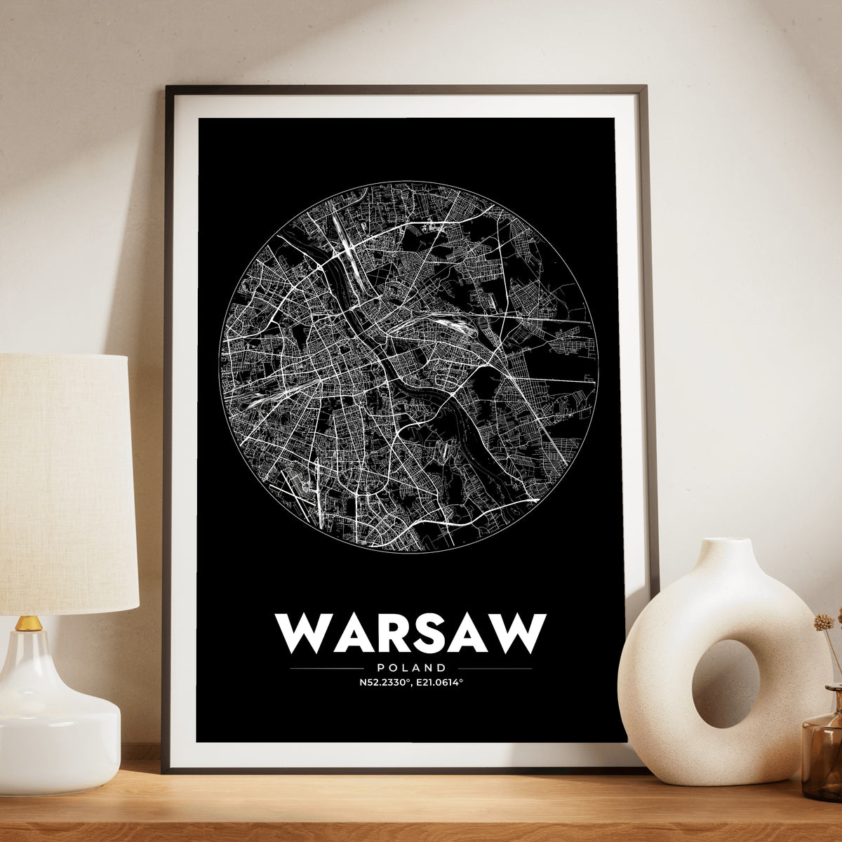 Warsaw Spot Map Poster
