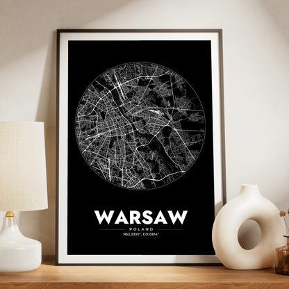 Warsaw Spot Map Poster