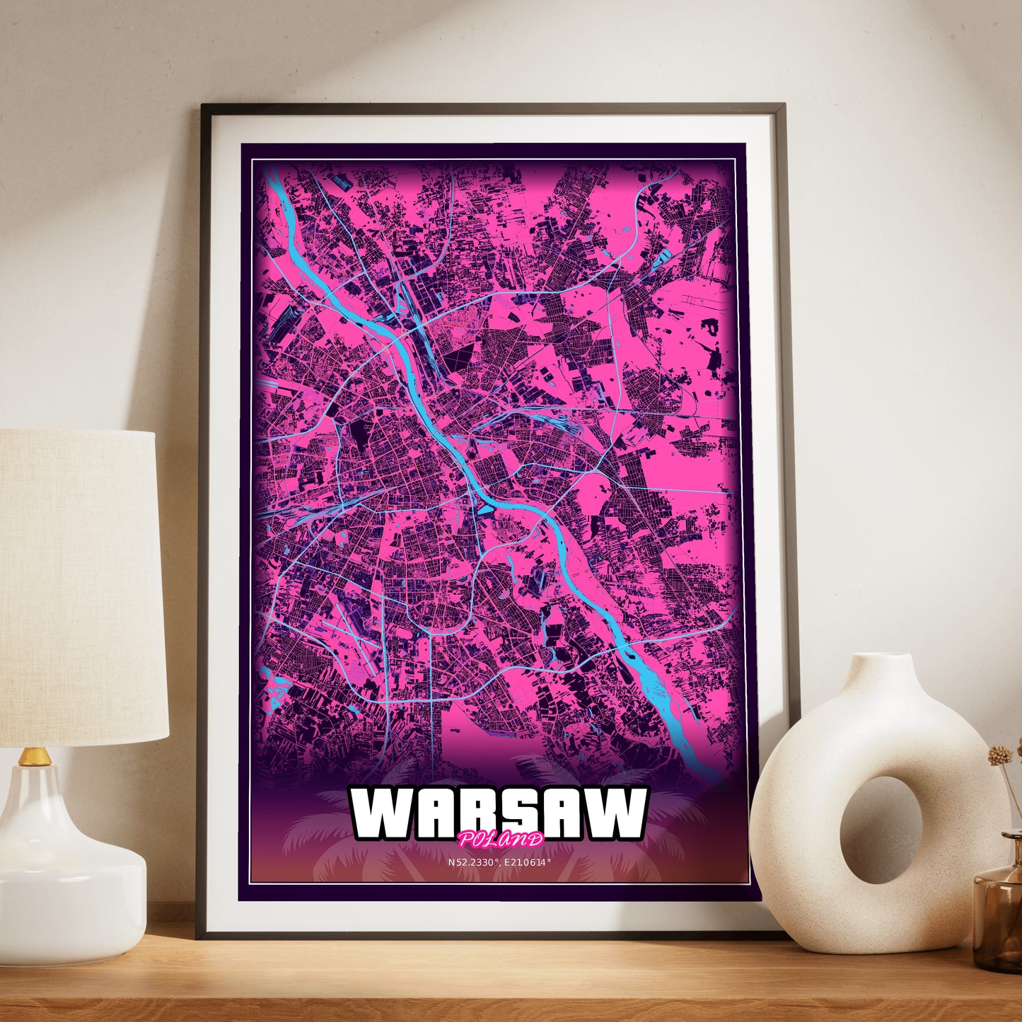 Warsaw GTA Map Poster