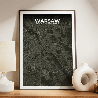 Warsaw Sable Map Poster