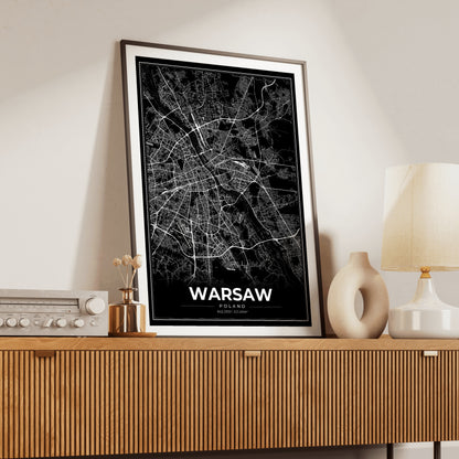Warsaw Modern Map Poster