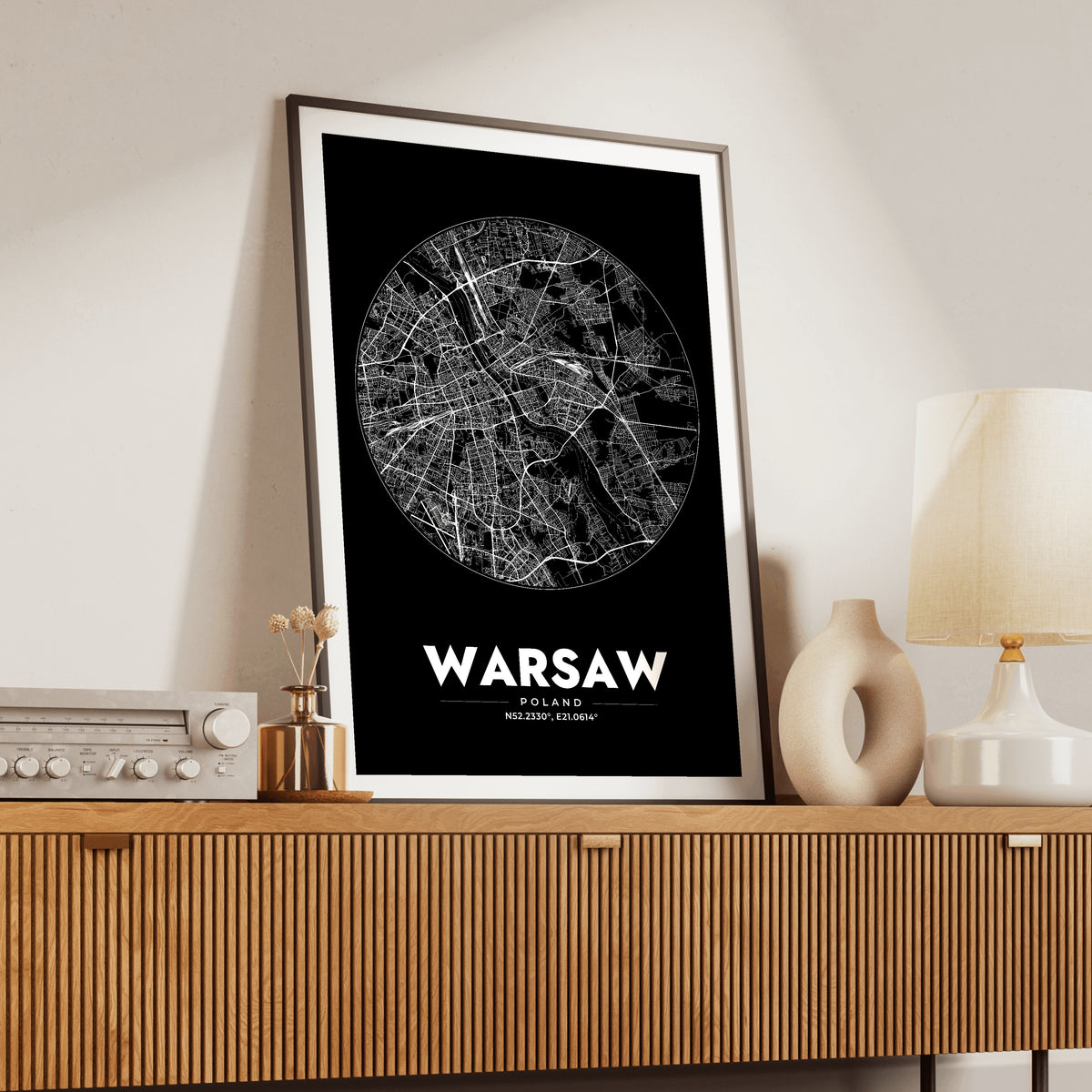 Warsaw Spot Map Poster