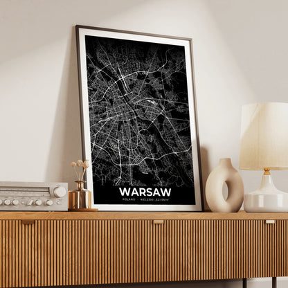 Warsaw Elegant Map Poster