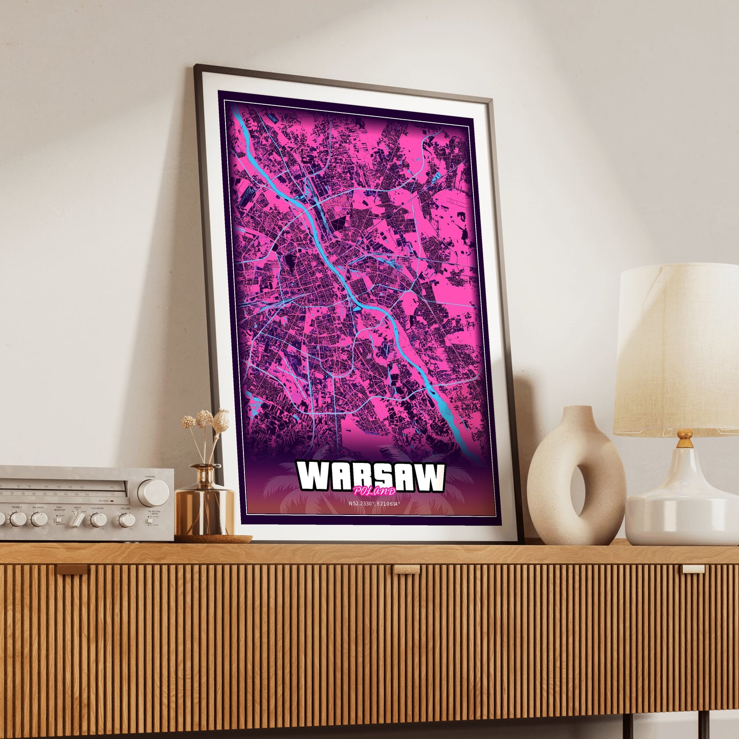 Warsaw GTA Map Poster