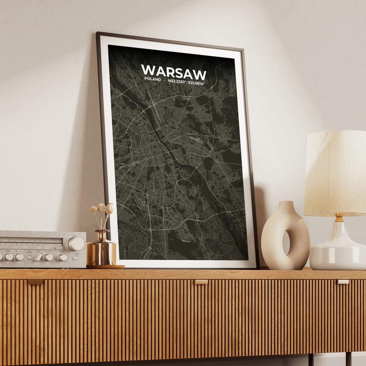 Warsaw Sable Map Poster