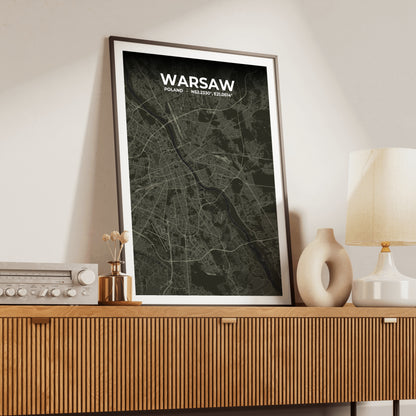 Warsaw Sable Map Poster