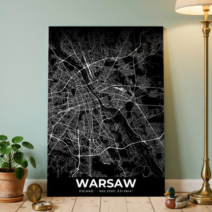 Warsaw Elegant Map Poster