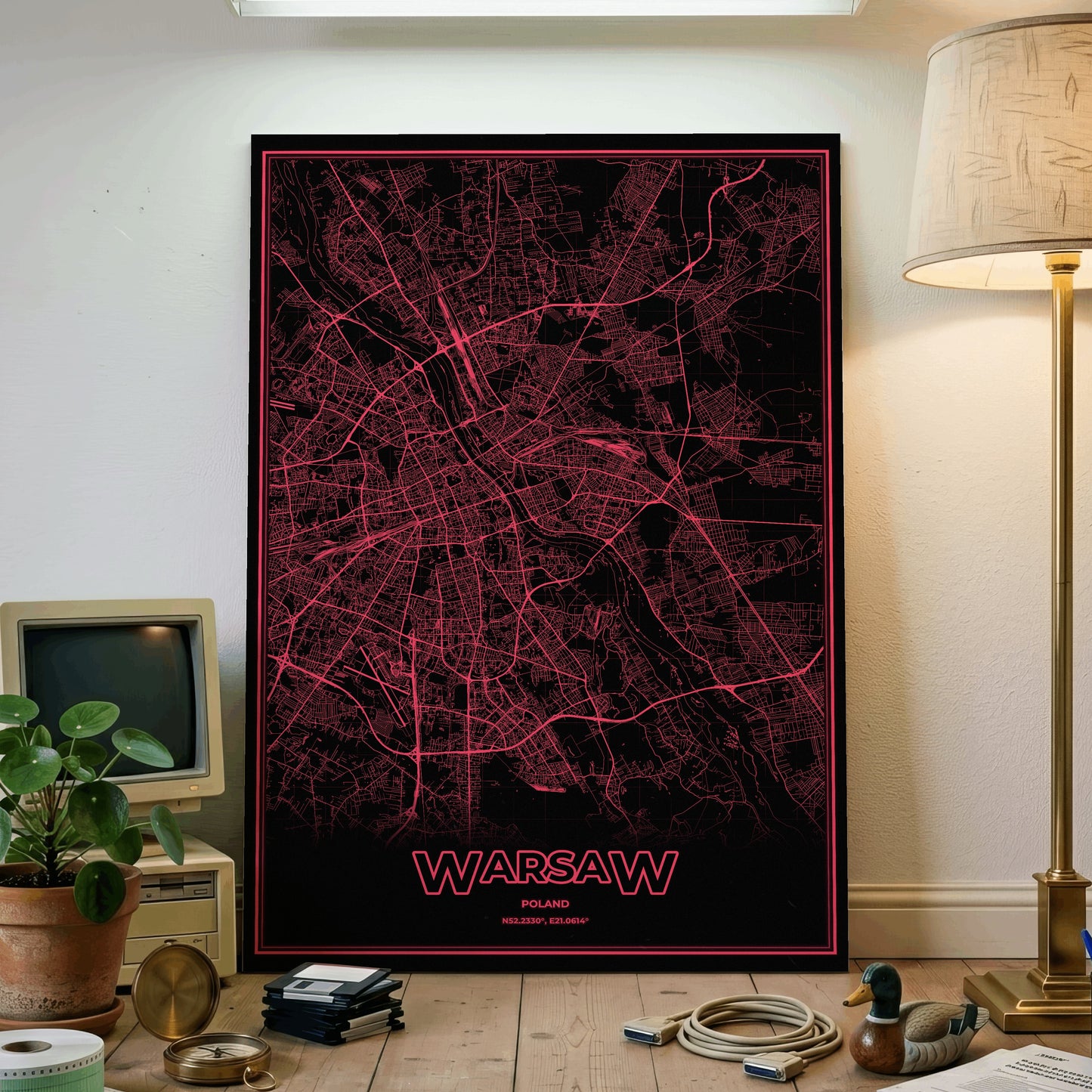 Warsaw Phosphor Map Poster - System Alert