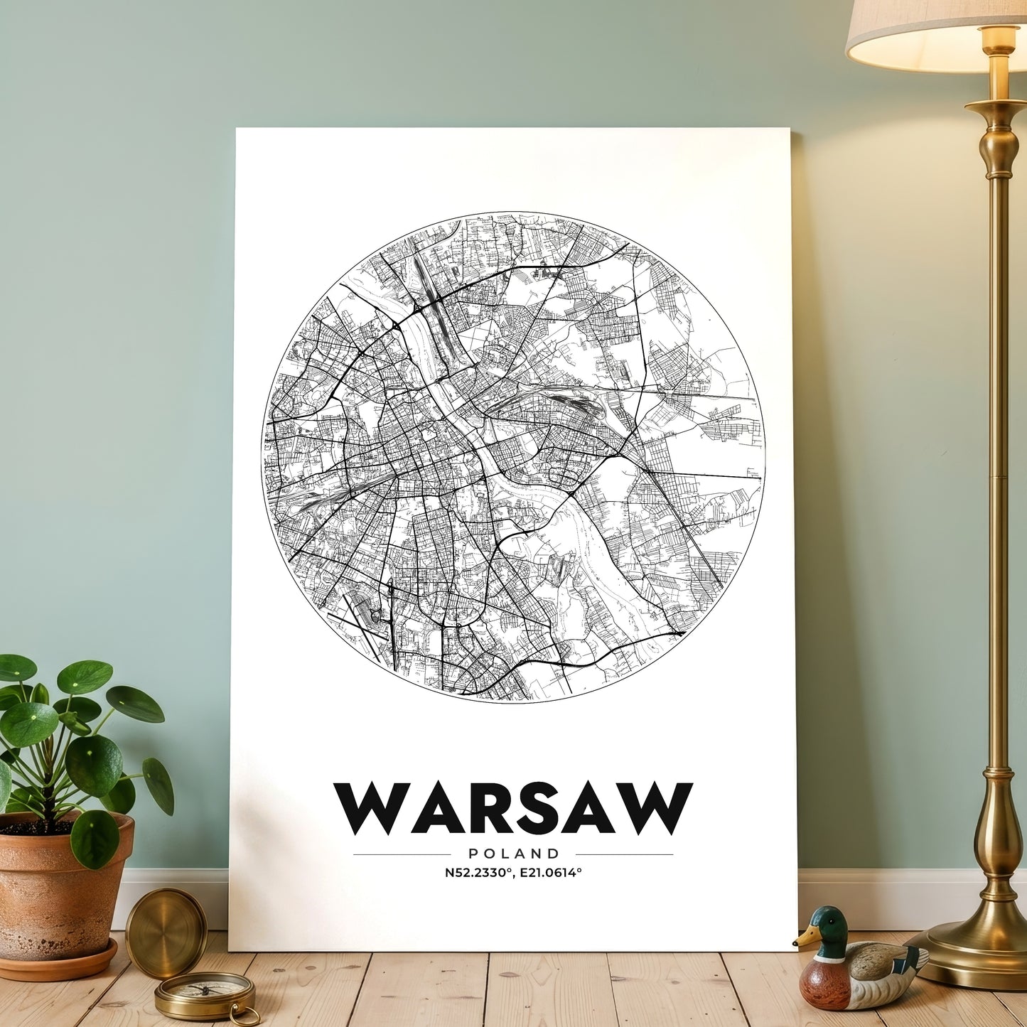 Warsaw Spot Map Poster