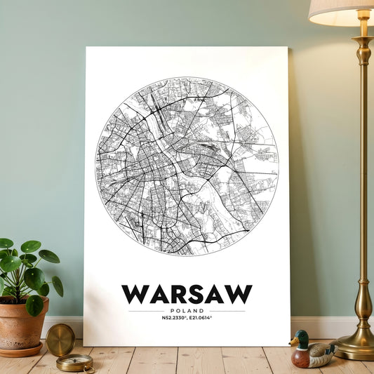 Warsaw Spot Map Poster
