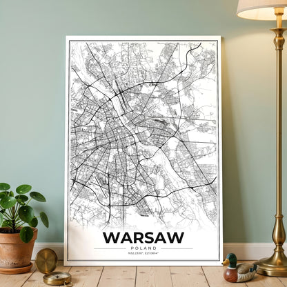 Warsaw Modern Map Poster