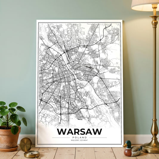 Warsaw Modern Map Poster