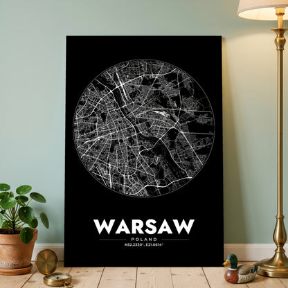 Warsaw Spot Map Poster