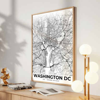 Washington DC Elegant Map Poster
